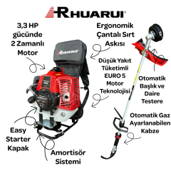 Rhuaruı HR 630A 3,3 HP Motorlu Tırpan Sırt Tip