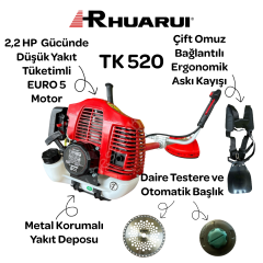 Rhuaruı TK 520 2,2 HP Motorlu Tırpan Yan Model