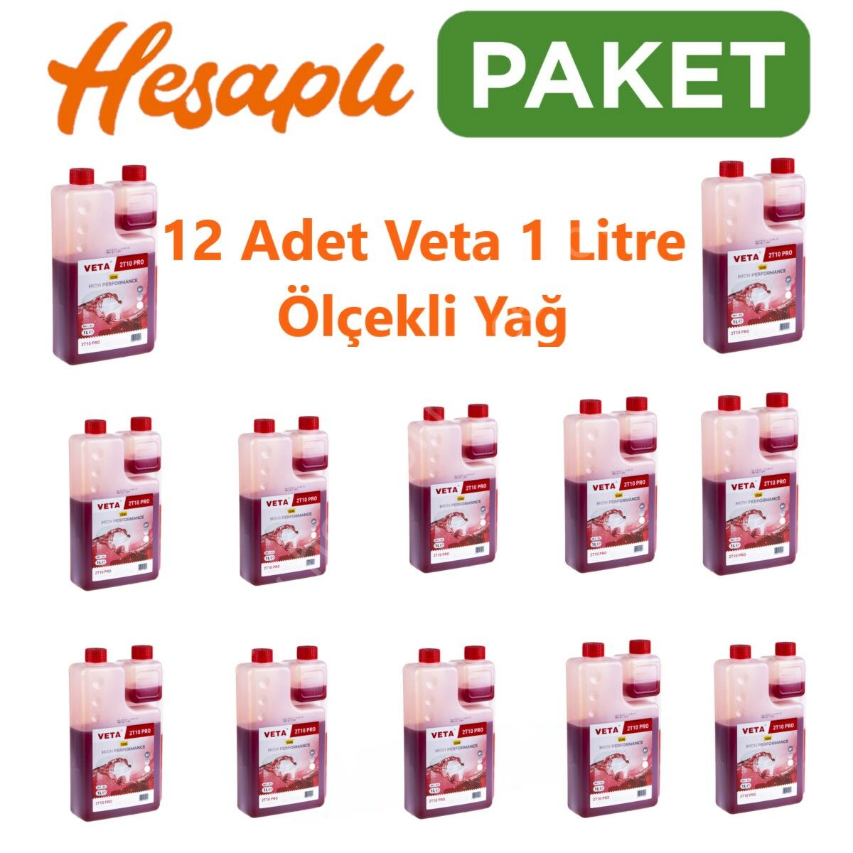 Veta 2 Zamanlı Yağ 1 Lt . Ölçekli 12 Adet