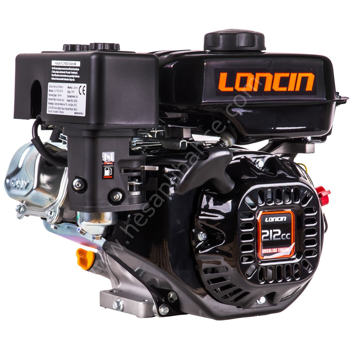 Loncin LC170F-A76 Benzinli Motor 7 HP Frezeli Ø 25 mm.