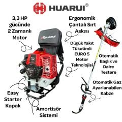 Rhuaruı HR 630A 3,3 HP Motorlu Tırpan Sırt Tip