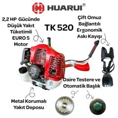 Rhuaruı TK 520 2,2 HP Motorlu Tırpan Yan Model