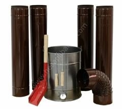 Demiray 1,00 mm Kalınlığında Önden Havalı Soba Kovası - Boru Takımı